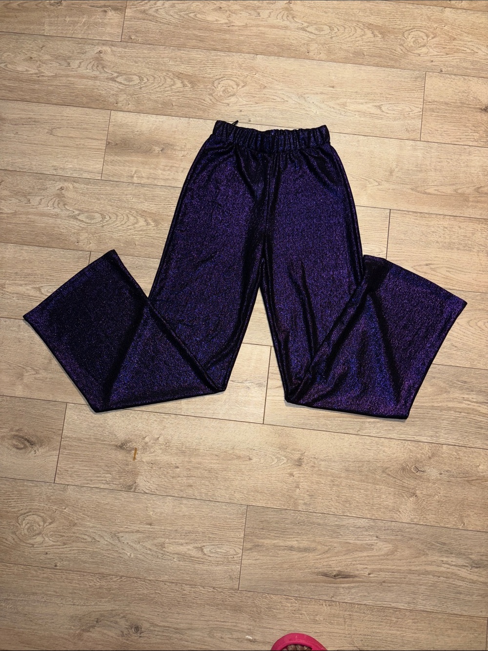 AKIRA Shimmery Purple Straight Leg Pants